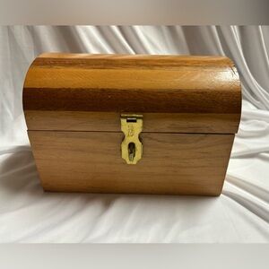Vintage Wooden Treasure Chest/Jewelry Box